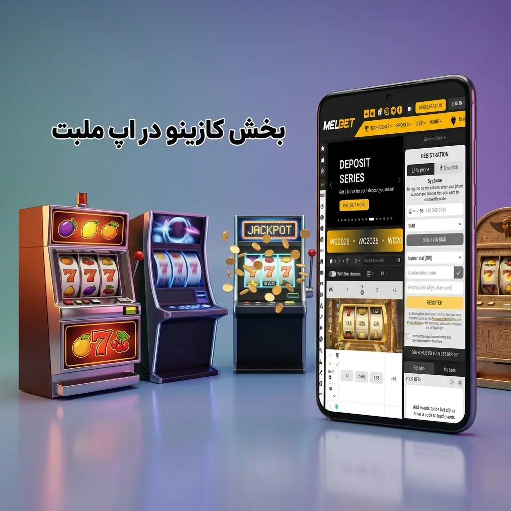 بخش کازینو اپ ملبت با اسلات، کازینو زنده، کرش و بازی‌های میز برای موبایل بهینه‌شده