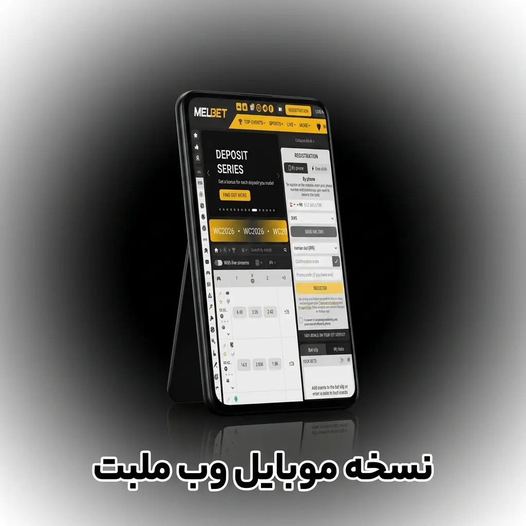 نسخه موبایل وب ملبت برای شرط‌بندی و کازینو بدون نیاز به دانلود اپلیکیشن