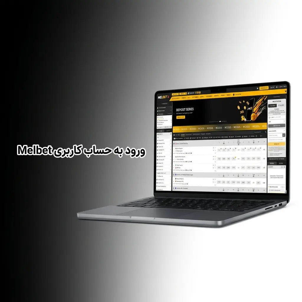 فرم ورود به حساب کاربری Melbet با فیلدهای شماره تلفن، ایمیل و رمز عبور